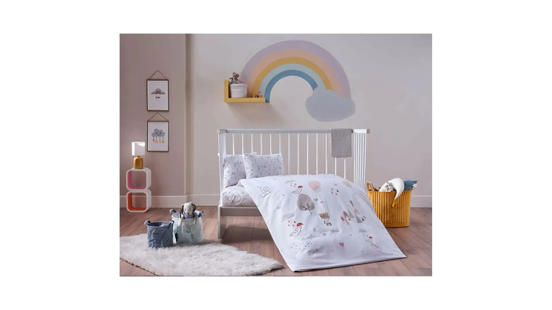Doqu Home Nakışlı Bebek Nevresim Takımı Pretty Bear Bebek - Beyaz