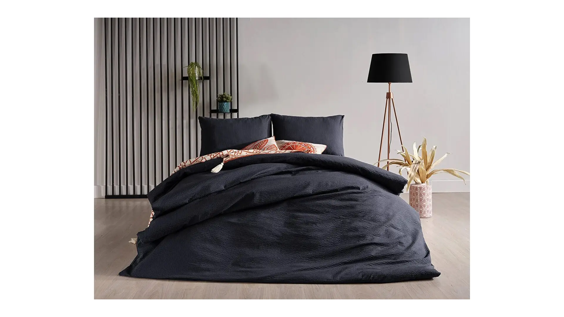 Doqu Home Saten Artline Çift Kişilik Nevresim Takımı Beyaz