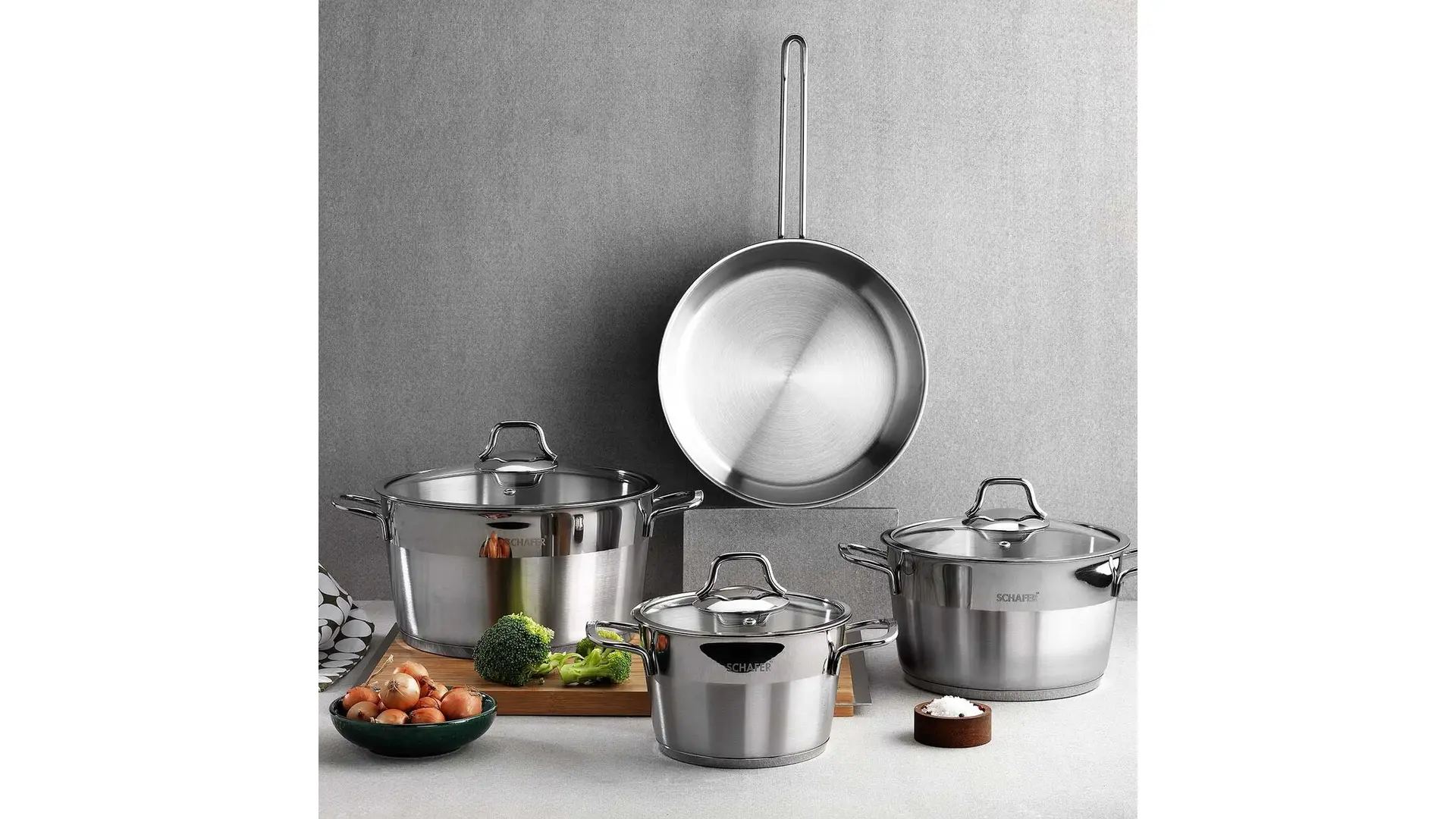 Schafer Vals Çelik Tencere Seti 7 prç Inox